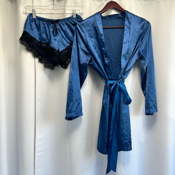 Satin Robe 2pc Set - Picture 1 of 14